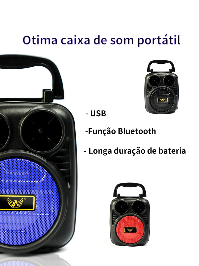 Caixinha de Som Bluetooth Potente Usb Pendrive Radio Fm c/ Bateria Recarregavel Altomex AL-1882