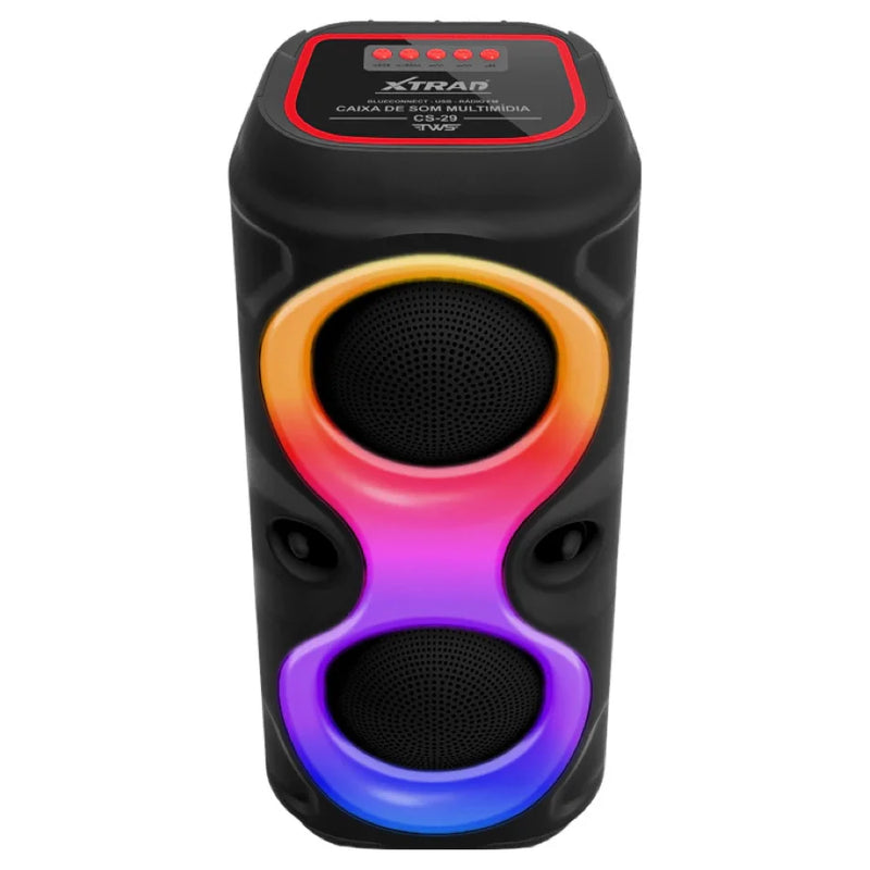 Caixa de som Bluetooth Com Led RGB Portátil FM USB TWS 30W