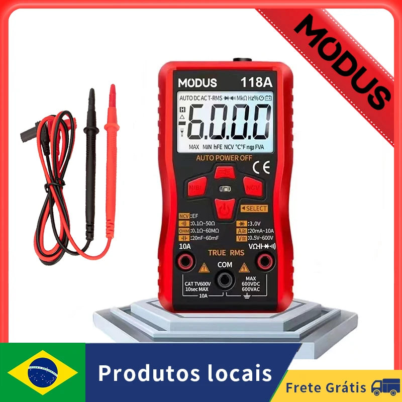 MODUS Digital Multimeter Professional High Precision Ac/Dc Voltage True Rms Esr Meter Nhp Smart Date 6000 Counts