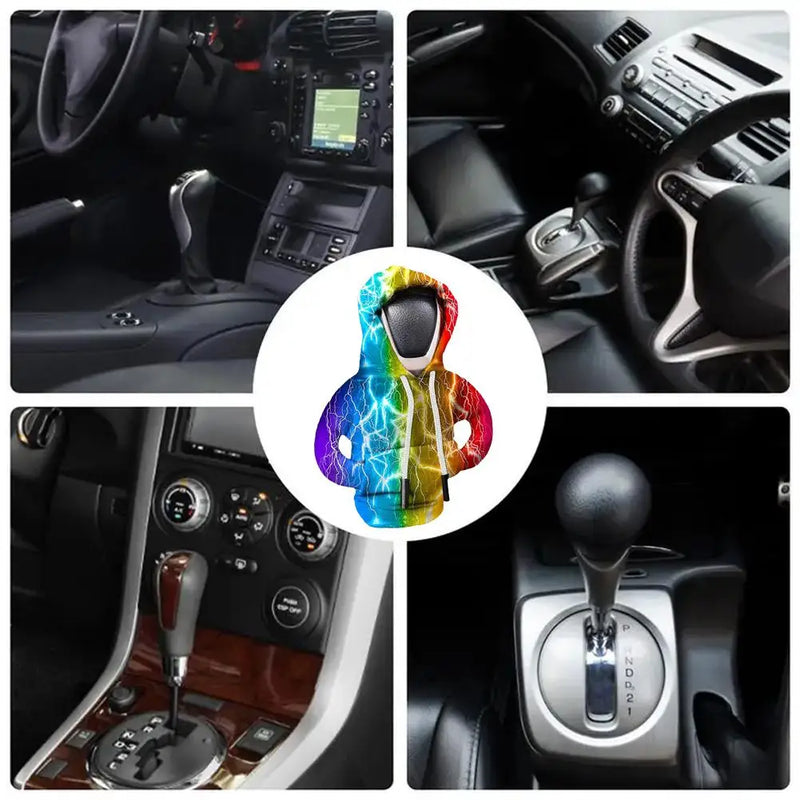 Universal Car Gear Shift Lever Cover Automotive Gear Shift Knob Sweatshirt Cover Vehicles Gear Knob Hoodies Interior Accessories