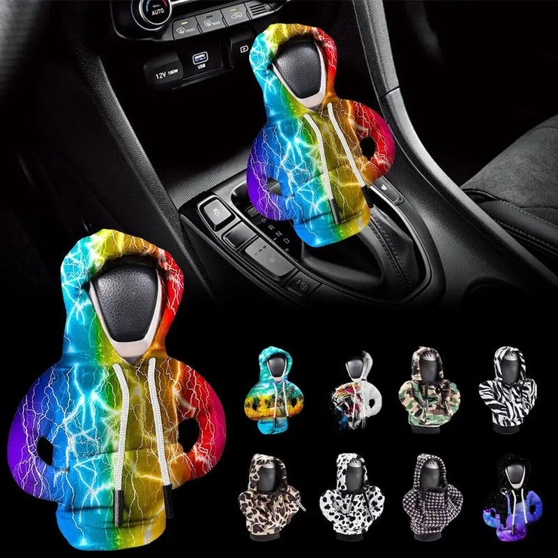 Universal Car Gear Shift Lever Cover Automotive Gear Shift Knob Sweatshirt Cover Vehicles Gear Knob Hoodies Interior Accessories