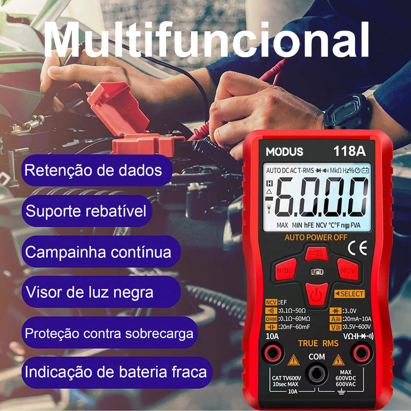 MODUS Digital Multimeter Professional High Precision Ac/Dc Voltage True Rms Esr Meter Nhp Smart Date 6000 Counts